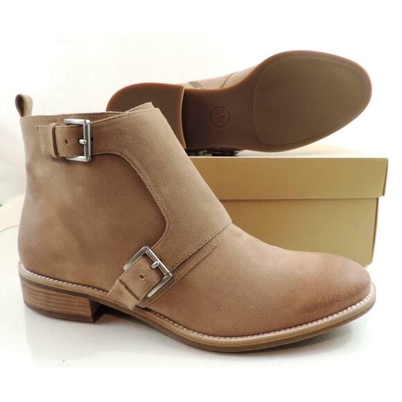 Michael Kors Adams Monk Strap Bootie Suede Beige Dark Khaki Size 10 - Picture 7 of 7
